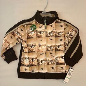 Hurley Brown and Cream zip up “skater” Jacket